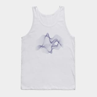 Abstract Blue waves lines Tank Top